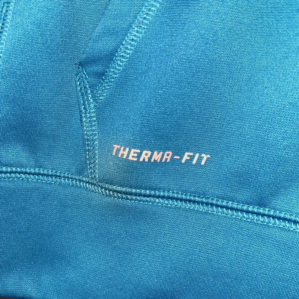 Nike therma fit Hoodie pullover sweatshirt boy size MED turquoise blue GUC